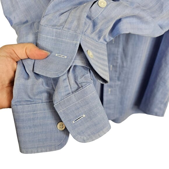 Graham & Gunn Men S* Dress Shirt Light Blue Business Casual Modest Neutral Shirt - Picture 8 of 16